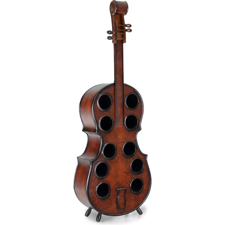 Stagecaptain Flaschenregal WR-10 Stradivino Weinregal für 10 Flaschen, Weinständer Holz stehend in Vintage-Optik "Cello" Design