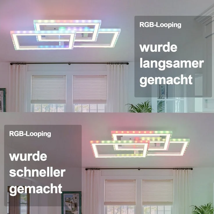 Nettlife LED Deckenleuchte 35/45W /Dimmbar mit Fernbedienung RGB Farbwechsel, RGB Farbwechsel, LED fest integriert, für Wohnzimmer Küche Flur 45W – Bild 3