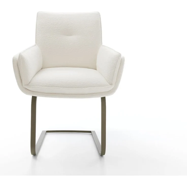 Freischwinger Nela-Flex Bouclé Soft Beige Freischwinger flach Effektfinish Titan – Bild 2