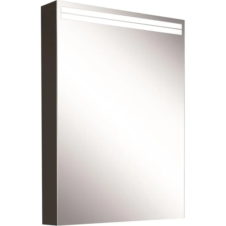 Schneider ARANGALINE LED Lichtspiegelschrank, 1 Tür, Anschlag rechts, 50 x 70 x 12 cm, 160.452.02.41, Ausführung: EU-Norm/Korpus schwarz matt - 160.452.02.41