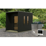 Karibu Saunahaus Laguna mit 9kW Ofen in zwei Farben erhältlich schwarz