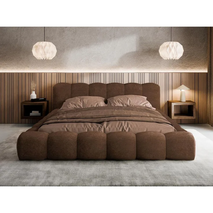 Compleo Polsterbett ERMS Bett bubble, Designerbett (Schlafzimmer Bett modern), (Chenille-Stoff), Doppelbett gepolstert, Wolkenbett