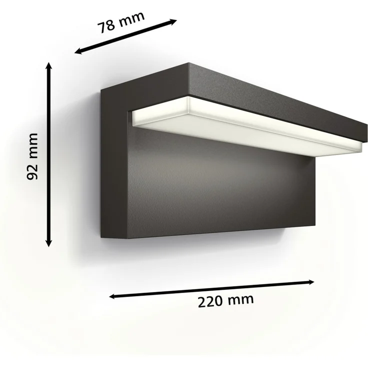 Philips LED Außenwandleuchte Bustan anthrazit warmweiß – Bild 3