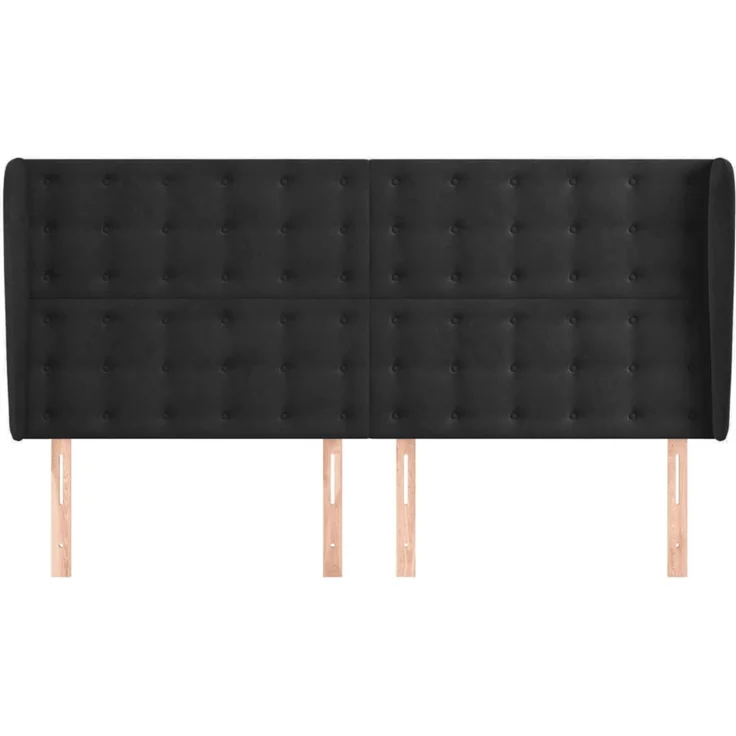 vidaXL Kopfteil mit Ohren Schwarz 183x23x118/128 cm Samt 3118452 – Bild 3