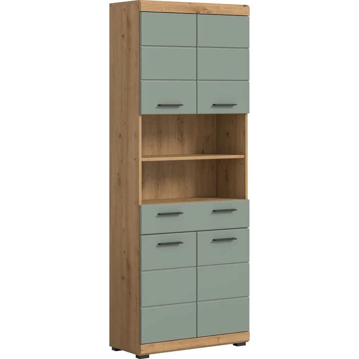 Xonox Scout Hochschrank (B/H/T: 74x191x31 cm) in Salbei und Artisan Eiche Nachbildung