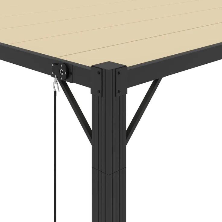 vidaXL Pergola mit Lamellendach 3x3 m Creme Stoff und Aluminium 313924 – Bild 3