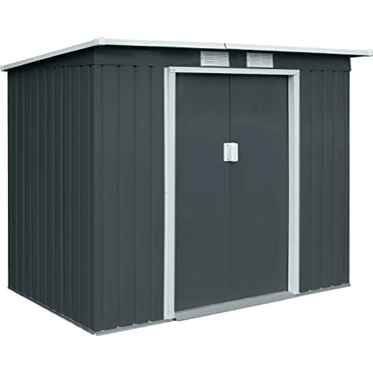 HATTORO P100 Metall Gerätehaus Geräteschuppen Garten Schuppen Gartenhaus Grau – Bild 2