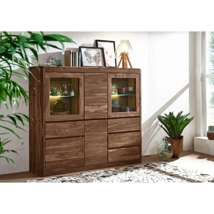 Highboard Sheesham 166x40x145 smoked cherry gebeizt TORONTO #104 – Bild 7