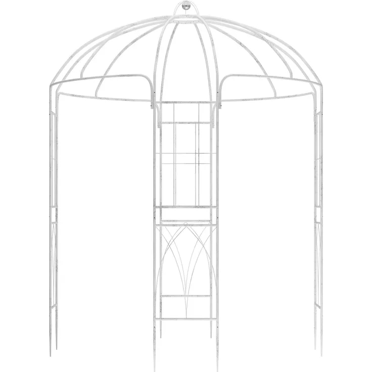 Pavillon LOTTA mit Rankhilfe - 200 x 200 x 270 cm, Metall, Antik-Weiß | Gartenpavillon Zierpavillon Gartendeko