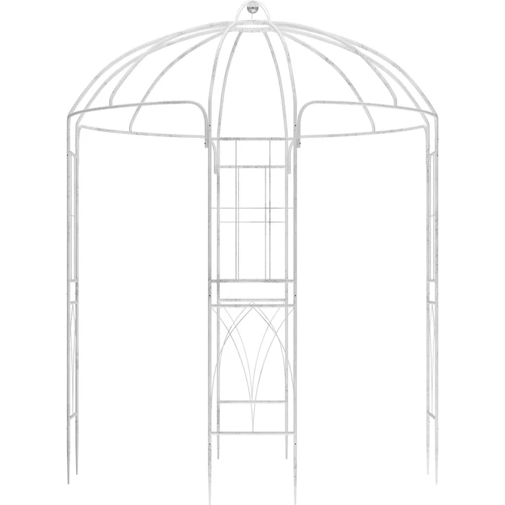 Pavillon LOTTA mit Rankhilfe - 200 x 200 x 270 cm, Metall, Antik-Weiß | Gartenpavillon Zierpavillon Gartendeko – Bild 1