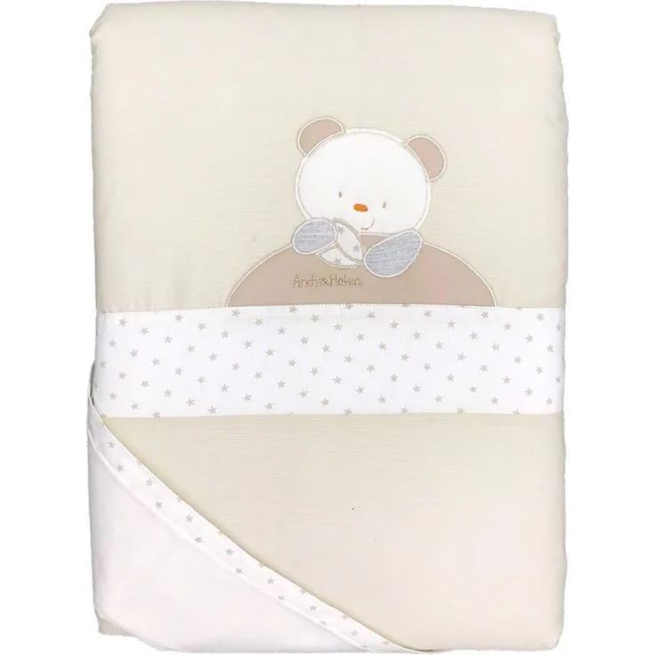 Andy & Helen 2/5012ed03 P piumotto Wiege ausziehbar bestickt, Creme