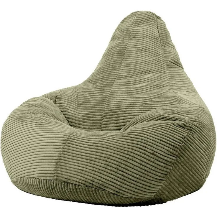 Icon Dalton Sitzsack Cord, Salbeigrün, Gaming Sitzsack Erwachsene mit Füllung, Bean Bag, Cord Sessel, Lounge Sessel, Lounge Stuhl, Schlafzimmer, Wohnzimmer, Wohnzimmer Möbel
