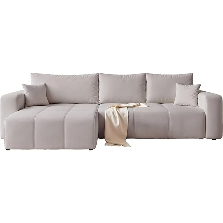 Modernes Sofa in L-Form mit Schlaffunktion und Stauraum
