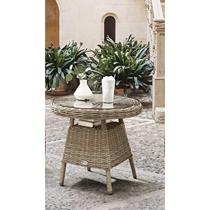 Destiny Balkonset MALAGA, (7-tlg, 2x Sessel, 1x Beistelltisch, inkl. Auflagen), Aluminium, Polyrattan – Bild 4