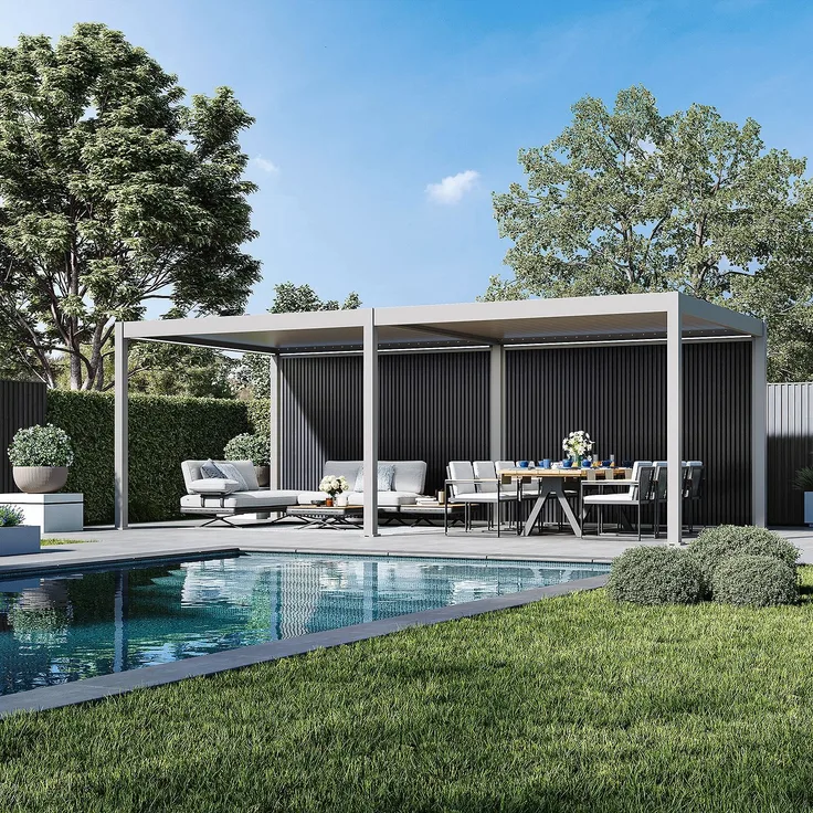 Weide WPC Sichtschutzwand anthrazit für Pergola
