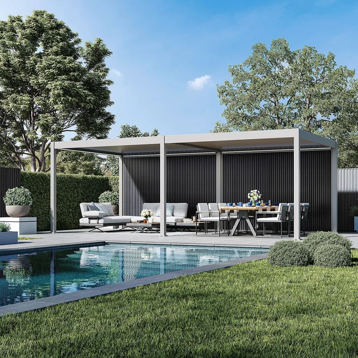 Weide WPC Sichtschutzwand anthrazit für Pergola – Bild 1