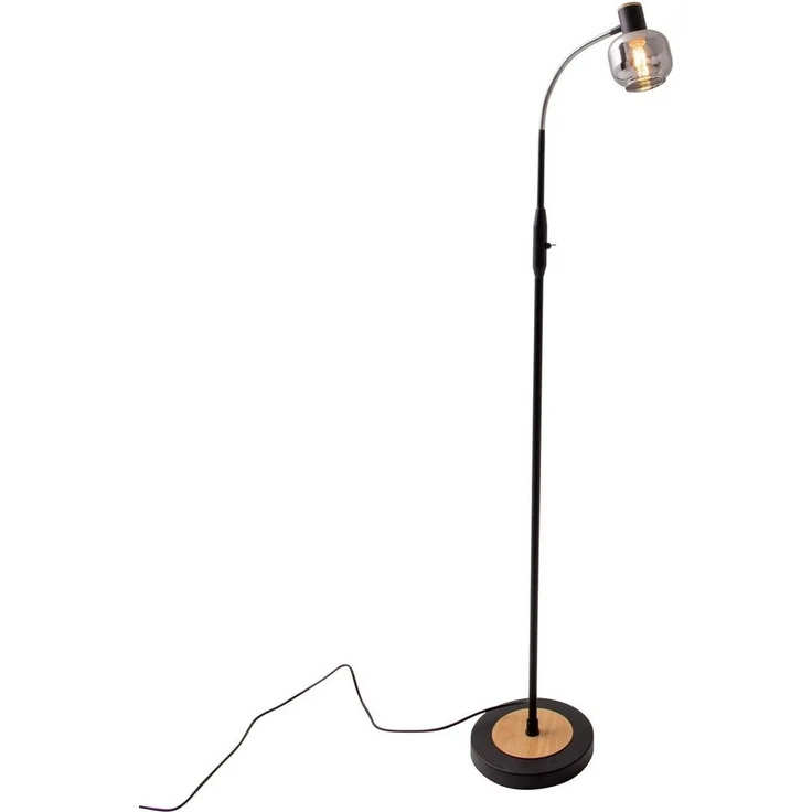 näve Stehlampe Fumoso, ohne Leuchtmittel, Glasschirm dunkel getönt (rauchoptik) 1xE14 Kippschalter schwarz – Bild 5
