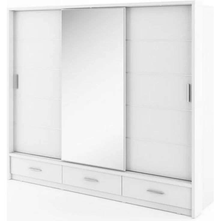 Compleo Kleiderschrank ARTI 01 mit 3 Schubladen, mit Spiegel, 3-türig Schwebetürenschrank – Bild 4