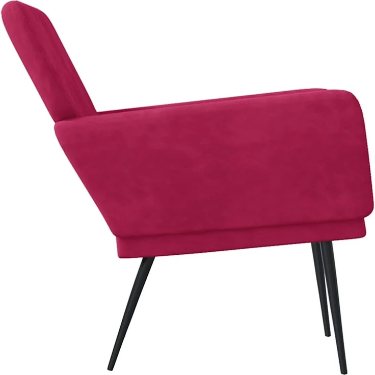 Sessel wohnzimmer, Relaxsessel, Fernsehsessel Weinrot 62x79x79 cm Samt – Bild 4