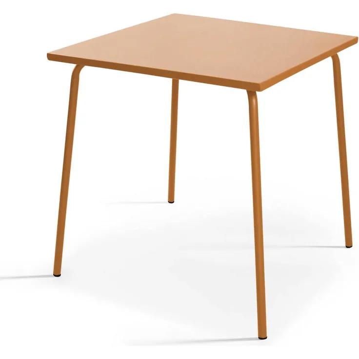 Oviala Palavas Gartentisch, quadratisch, Braun, Metall, 70x70 cm, rostbeständig, 2-4 Sitzplätze