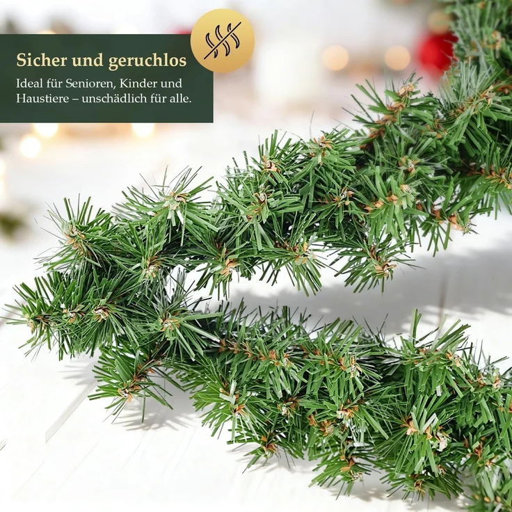 SALCAR 40 cm PVC Weihnachtsstern mit 200 grünen Zweigen - Realistische Weihnachtsdekoration für Kamin, Tür, Balkon oder Garten - Perfekt für Weihnachtsdekoration – Bild 3