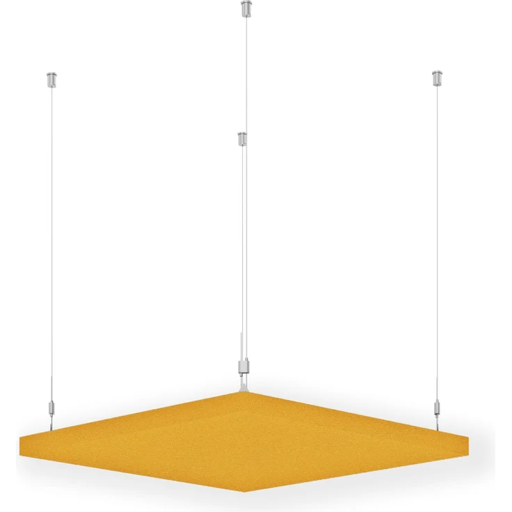 Rheinland Möbel FocusWall DAQ0707 – Quadratischer Akustik-Deckenabsorber 70×70 cm in Stofffarbe Solano inkl. Chrom-Stahlseilen - Made in Germany - Klasse A, Stoffbezug, schwer entflammbar – Bild 1