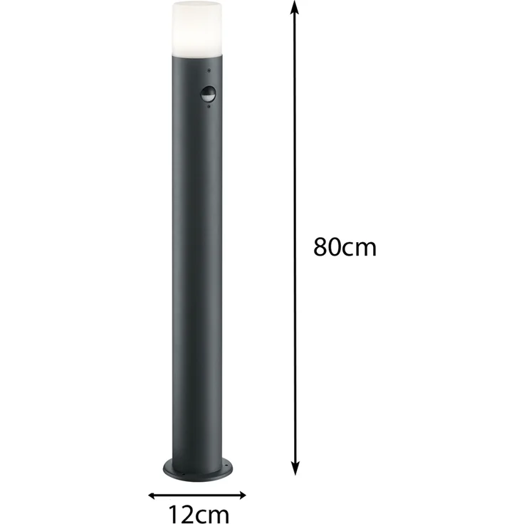 LED Wegeleuchte Anthrazit Pollerleuchte mit Bewegungsmelder Höhe 80cm IP44 – Bild 4