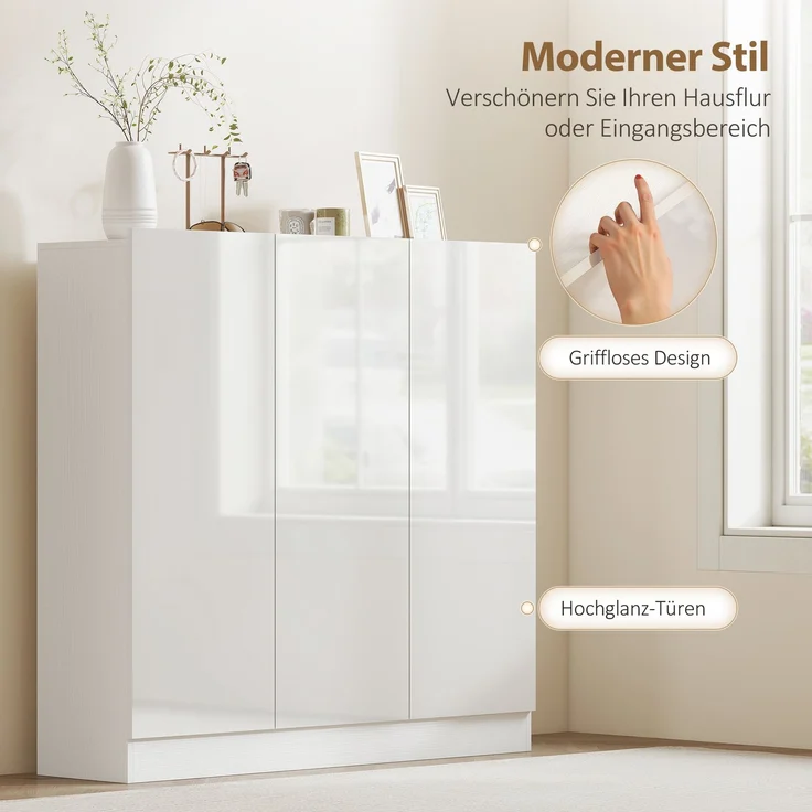 HOMCOM Schuhschrank, MDF, Weiß, 106,4L x 34B x 108,5H cm – Bild 8