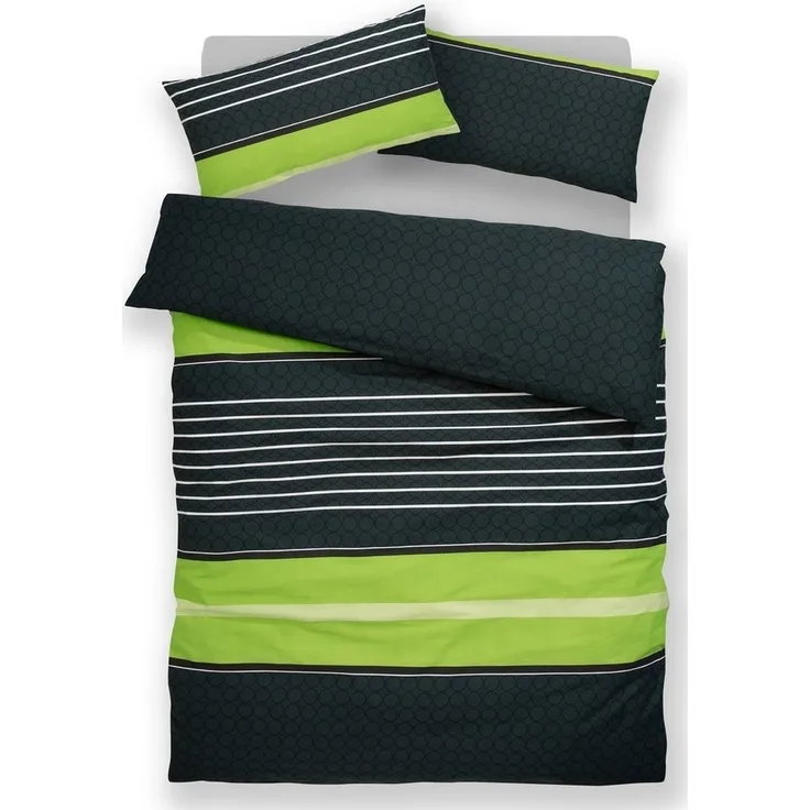 OTTO home Bettwäsche Circle, Polycotton, 2 teilig, Bettwäsche aus Baumwolle mit Streifen-Design, moderne Bettwäsche