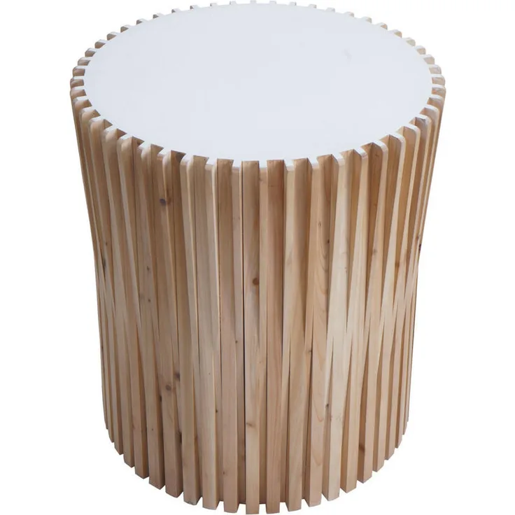 MCW Beistelltisch N31, hellbraun, modernes geometrisches Design, stabiler Tannenholzkorpus, 51x61x51 cm, fertig montiert