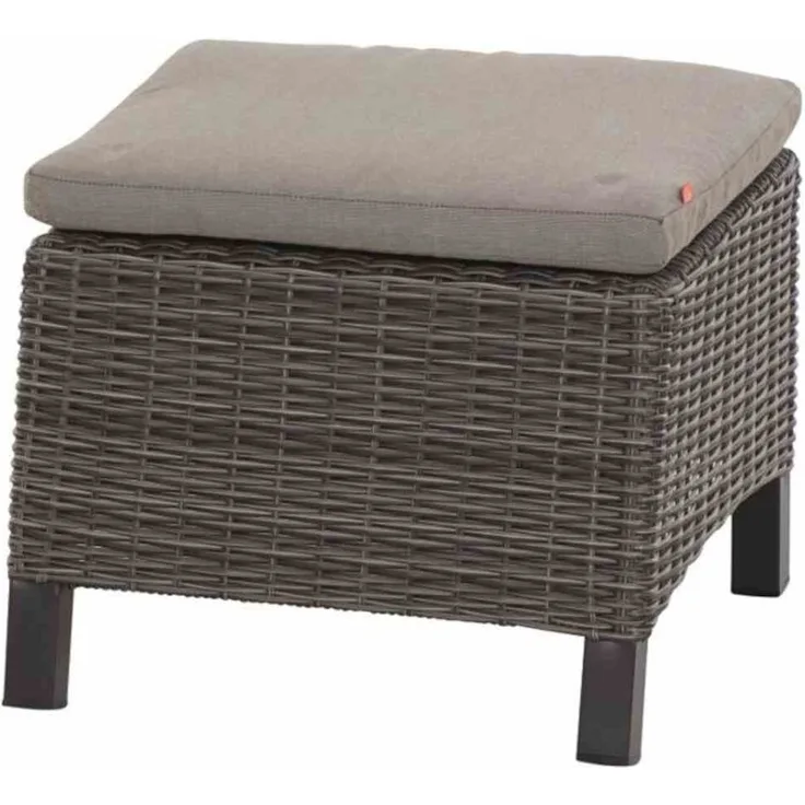 Corido Hocker, charcoal-grey Alu, Geflecht, inkl. Kissen