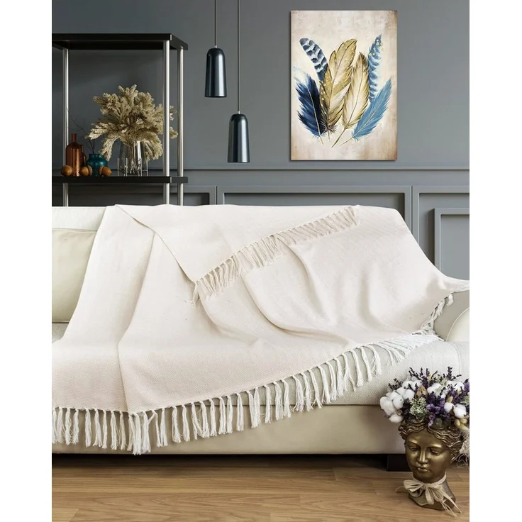 Gräfenstayn Tagesdecke Premium Tagesdecke 100% Baumwolle Fischgrätenmuster Sommerdecke, Wohndecke als Sofa-Überwurf, Bett-Überwurf, Couch-Überwurf, Sofa-Decke – Bild 4