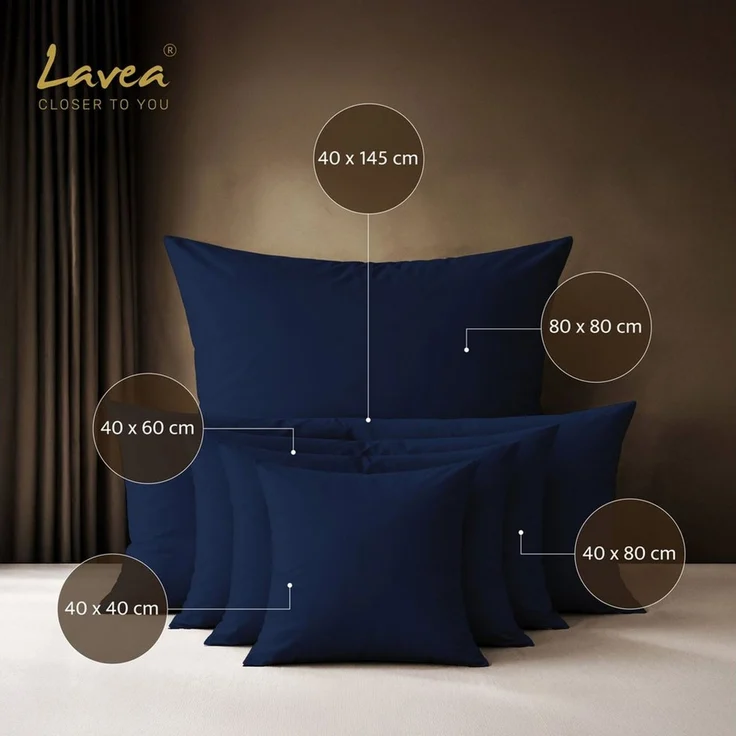 Lavea Kissenbezug 2er Set 100% Baumwolle flauschig, Jasmin, Kissenhülle, Kissenbezüge, (2 Stück), pflegeleicht, langlebige Qualität, mit Reißverschluss – Bild 1