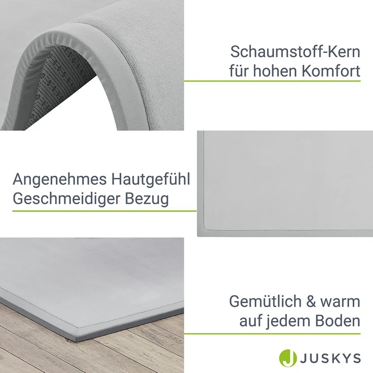Juskys Krabbelmatte, Polyester grau, 200 x 150 cm – Bild 4