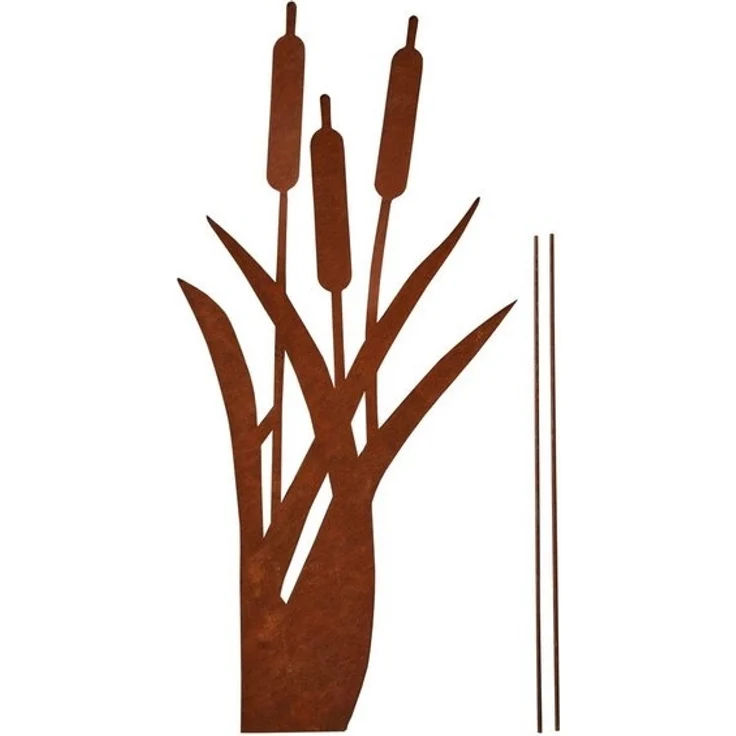 UNUS GARDEN Gartenstecker Schilfgräser Metall Rostoptik dekorative Beetstecker für Garten Balkon (1-St, Schilfgräser Beetstecker Metall Rostoptik dekorative Deko für Garten) – Bild 4