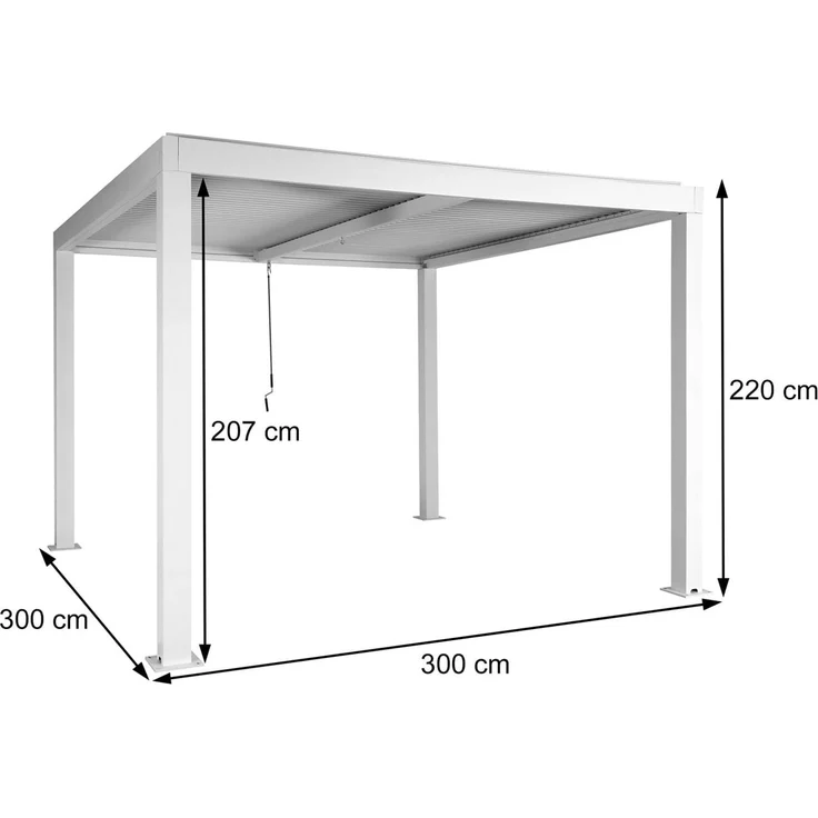 Mendler 'HWC-L46' Pergola, Regenrinne sturmfest, Aluminium anthrazit, 3x3 m – Bild 3