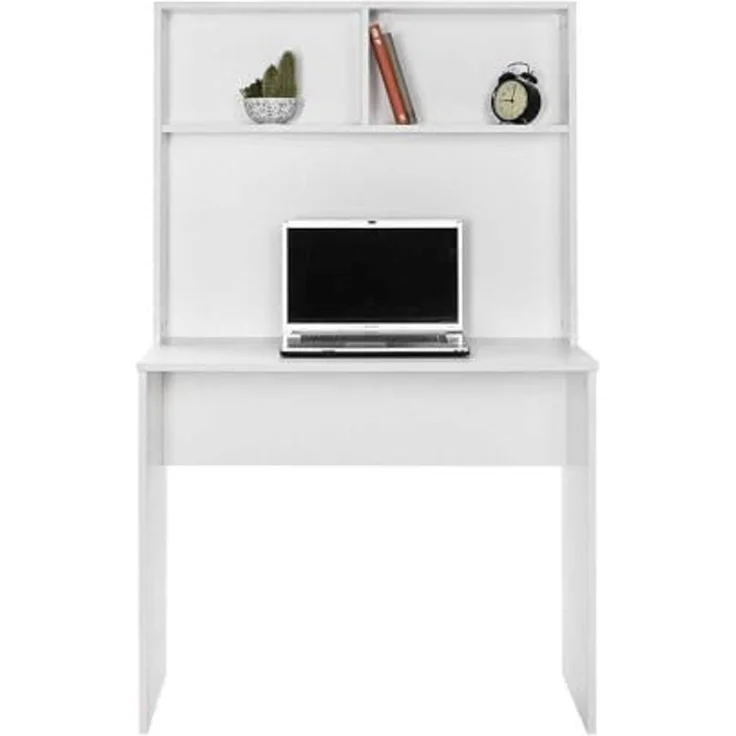 Modern Study Desk, White, 90 x 148 x 52 cm | 100% Melamine Coated Particle Board, 16 mm Thickness | Stylish & Functional for Home Office & Study – Bild 2