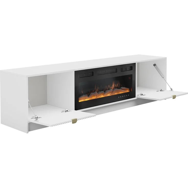 Mirjan24 'Tireno EF' TV-Lowboard mit elektrischem Kamin, Holz weiß, 48 x 40 x 182 cm – Bild 4