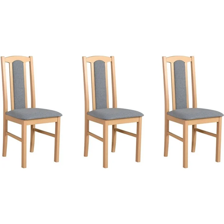 MOEBLO Stuhl BESO 07 (Polsterstühle, Holzstühle, Esszimmerstühle, Massivholz - Massiver Buchenholzstuhl mit Polstersitz, ergonomische Sitzhöhe, verschiedene Farben, 3 St), (BxHxT): 43 x 96 x 40 cm – Bild 1