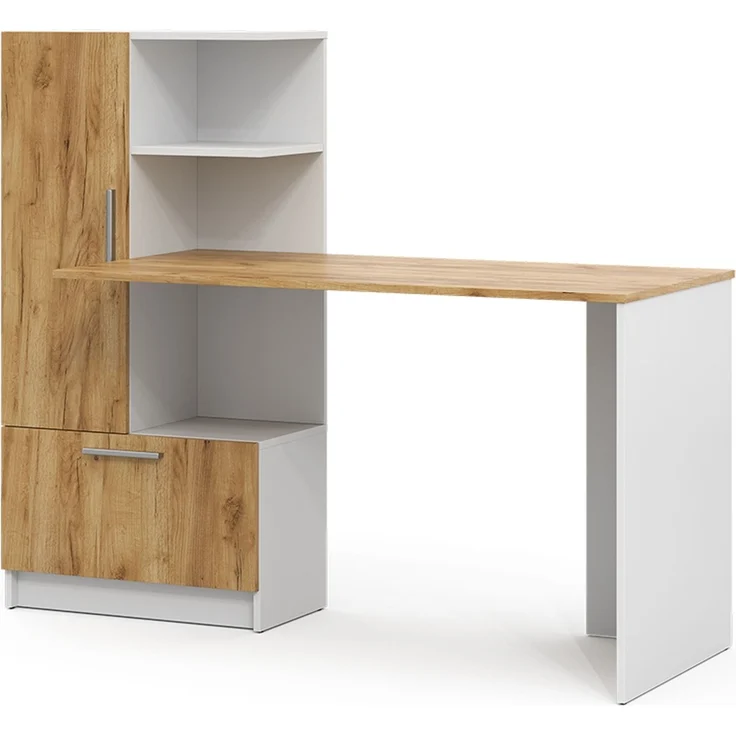 Schreibtisch Tomy Weiß/Goldkraft Eiche 150 x 59 cm Vicco – Bild 1