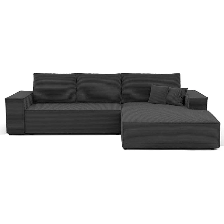 Ecksofa mit Schlaffunktion und Bettkasten, Dunkelgrau (Ausführung rechts, 294x185 cm) – Bild 1
