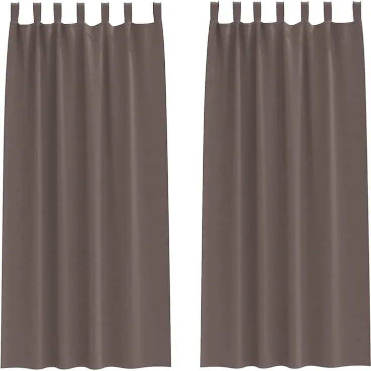 Verdunkelungs-Vorhänge | für Wohnzimmer & Schlafzimmer mit Ringen 2 pcs Dunkelbraun