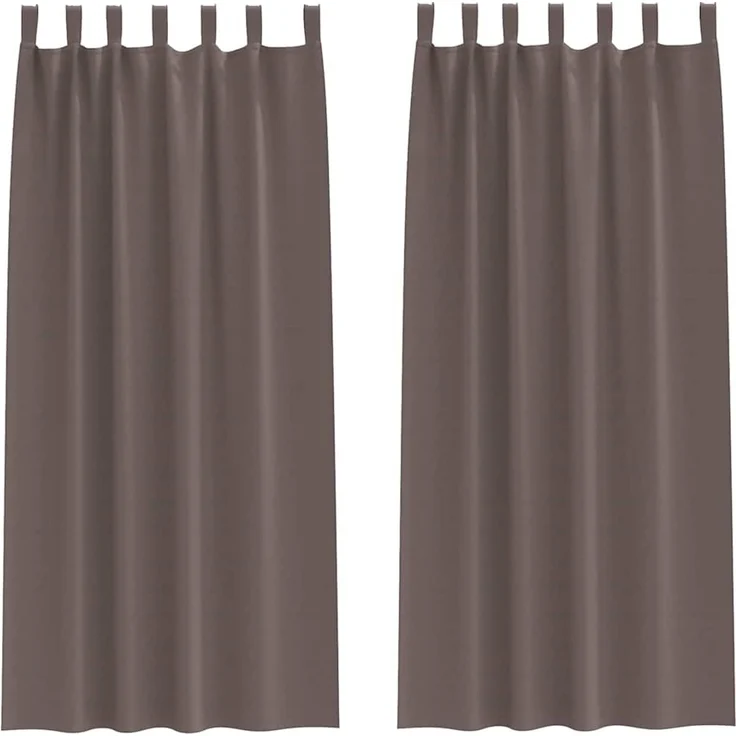 Verdunkelungs-Vorhänge | für Wohnzimmer & Schlafzimmer mit Ringen 2 pcs Dunkelbraun – Bild 1
