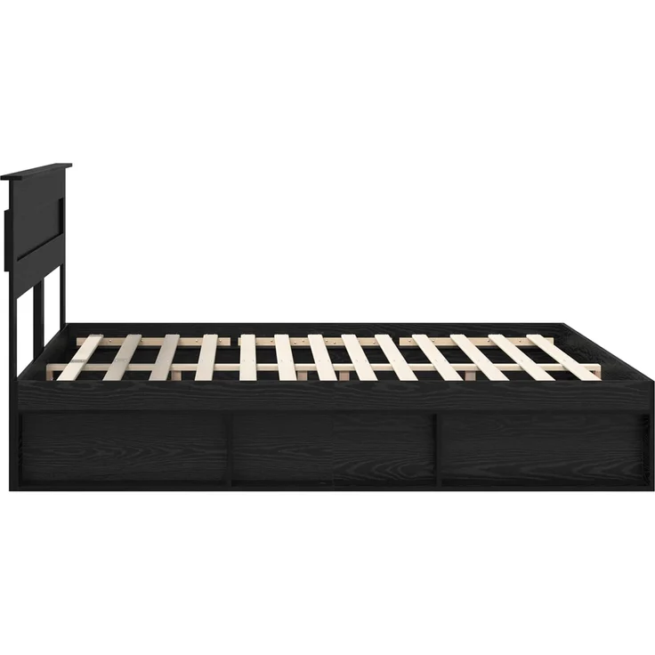 vidaXL Bettrahmen Schwarz 200 x 200 cm Massives Kiefernholz 3409720 – Bild 7