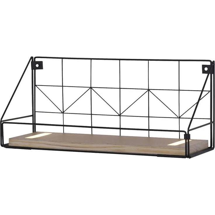Leuchten Direkt 15277-18 BOARD Wandleuchte Schwarz Boden aus Holz 45cm