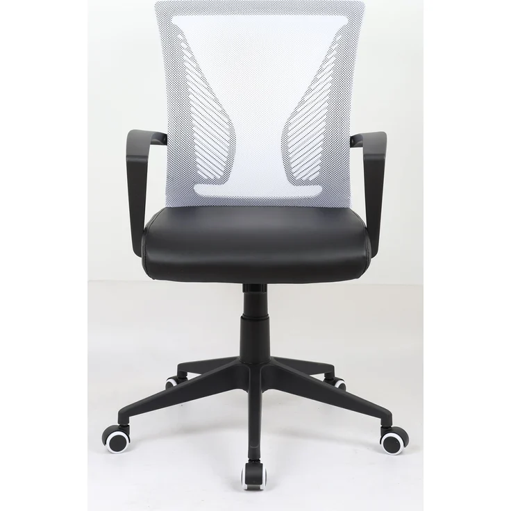 VCM Bürostuhl Offilo PU 920250 Schwarz / Weiß ca. H. 92-102 x B. 48 x T. 46 cm – Bild 2