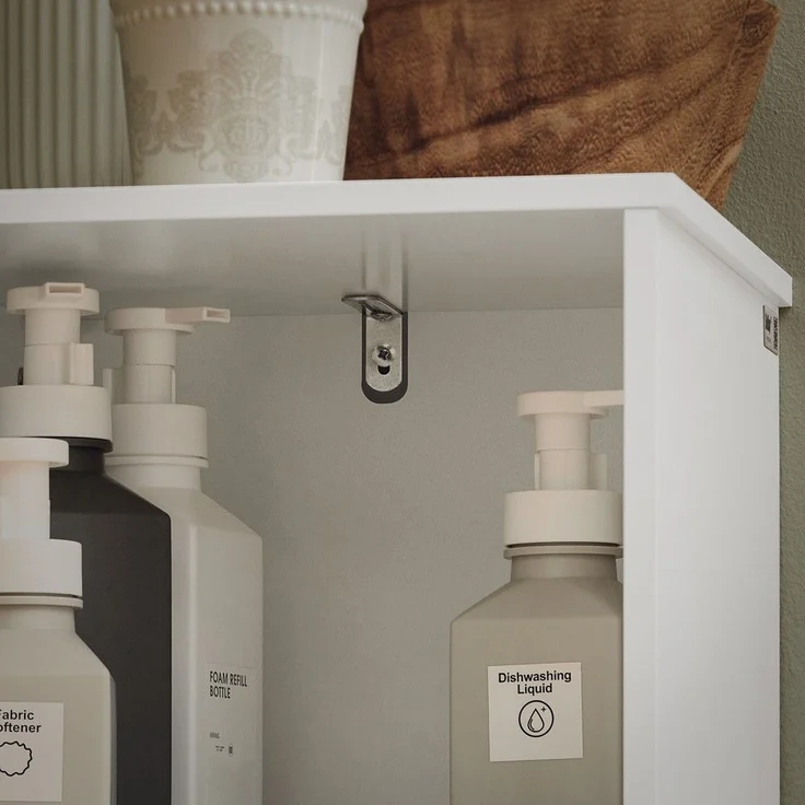 SoBuy BZR127-W Badezimmer-Hochschrank, MDF, Lackiert, Weiß, 30 x 145 x 30 cm – Bild 6