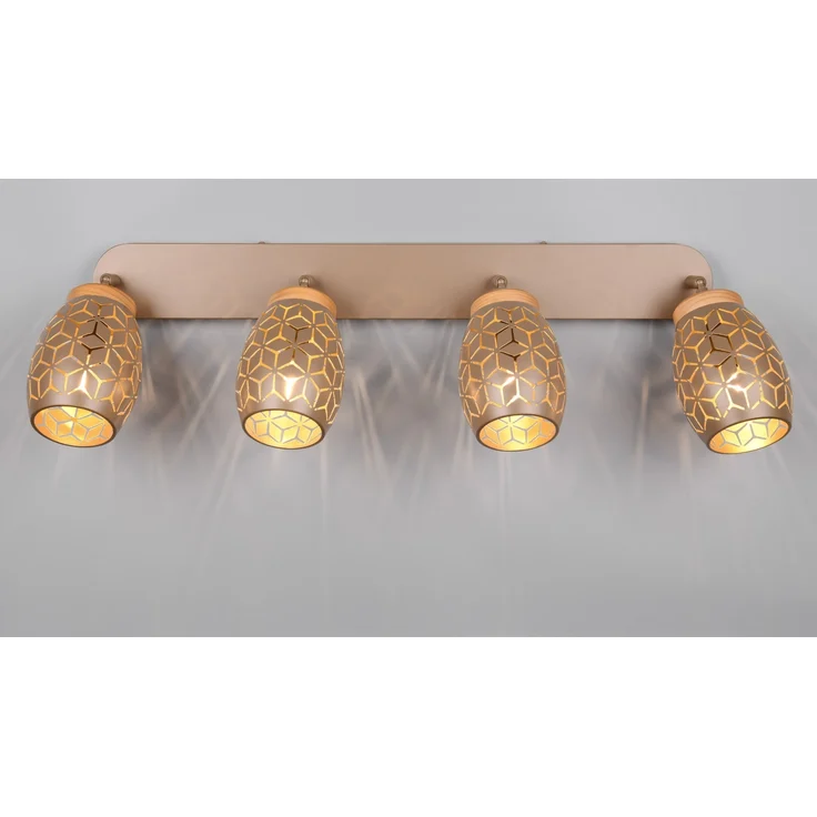 Deckenstrahler BIDAR Coffee 4-flammig mit Stanzmuster, Breite 74cm – Bild 4