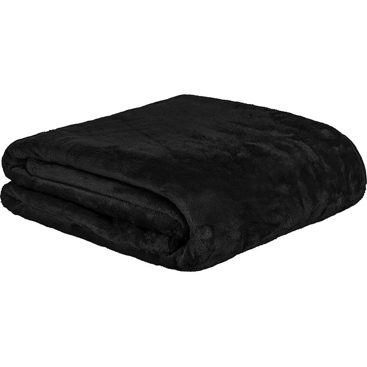 Brandsseller Hochwertige Kuscheldecke - Cashmere Feeling, Wohndecke, Micofaser, Tagesdecke (150x200 cm, schwarz)