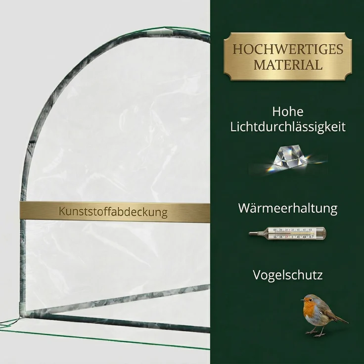 Outsunny Gewächshaus, Kunststoff, Stahl, Transparent, 200L x 100B x 80H cm – Bild 4